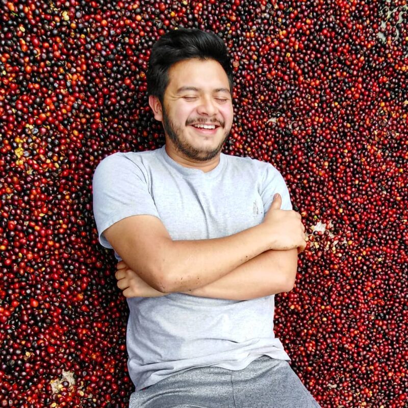 Pedro Martinez in coffee cherries